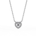 Lab Grown Diamond Pendent with 18K White Gold Sacred Round Diamond Pendant