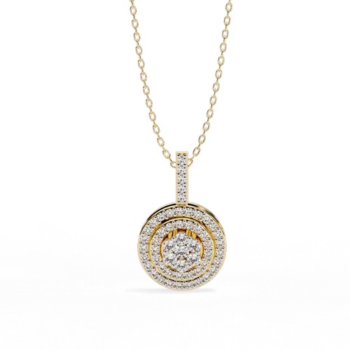 Lab Grown Diamond Pendent with 18K White Gold Triple Round Diamond pendant