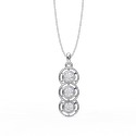 Lab Grown Diamond Pendent with 18K White Gold Triple Round Diamond pendant