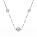 Lab Grown Diamond with 18K White Gold Lab Grown Emerald Halo Diamond pendant