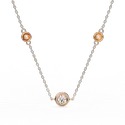 Lab Grown Diamond with 18K White Gold Lab Grown Emerald Halo Diamond pendant