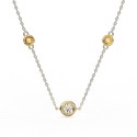 Lab Grown Diamond with 18K White Gold Lab Grown Emerald Halo Diamond pendant