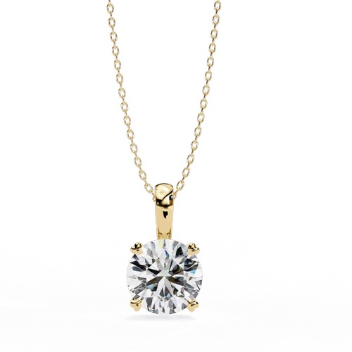 0.80 Carat DEF, VVS Lab Grown Diamond Pendent in 14K Yellow Gold