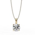 0.80 Carat DEF, VVS Lab Grown Diamond Pendent in 14K Yellow Gold