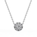 Lab Grown Diamond Pendent with 18K White Gold Holding Round Diamond Pendant