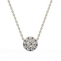 Lab Grown Diamond Pendent with 18K White Gold Holding Round Diamond Pendant