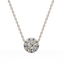 Lab Grown Diamond Pendent with 18K White Gold Holding Round Diamond Pendant
