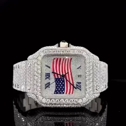 Good Quality Hip Hop Customized Iced out Lab Grown Diamond Watch for Men VVS Diamond Watch Gift