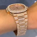 Good Quality Customized Iced Out Lab Grown Watch VVS Diamonds Studded Hip Hop Watch Gift for Men