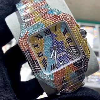 High Quality Customized Iced Out Lab Grown Watch Stainless Steel Best Quality Diamond Watch for Men