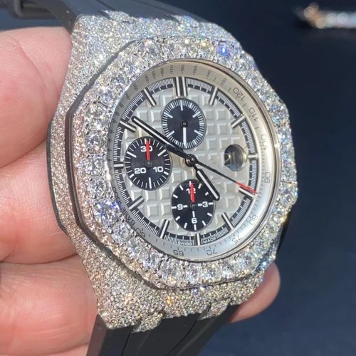 High Quality DEF Lab Grown Diamond Watch Colorless Diamond Hip Hop Style Diamond Watch