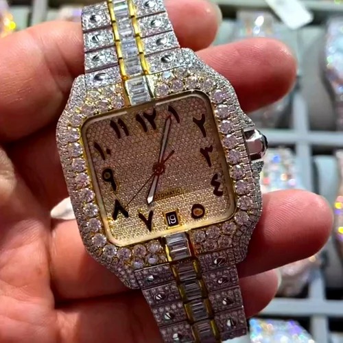 High Quality Hip Hop Customized Iced out Lab Grown Diamond Watch for Men VVS Diamond Watch Gift