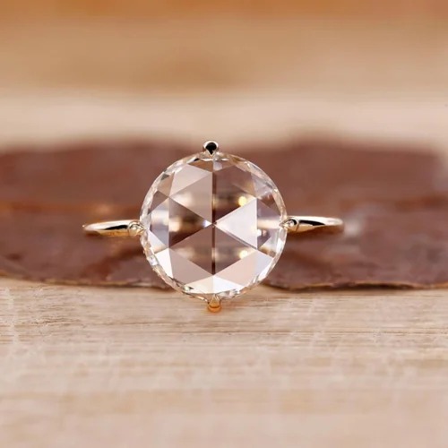 1.25 Ct Round CVD Diamond Ring, IGI Certified, 14K Yellow Gold