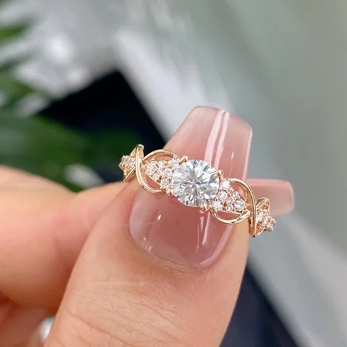 1.25 Ct Round CVD Diamond Ring, IGI Certified, 14K Yellow Gold