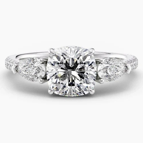 1.50 Ct Emerald Cut Lab Grown Diamond Ring, Bezel Set