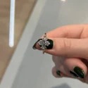 1.40 Ct Total Weight Cluster Lab Grown Diamond Ring, Marquise Cut