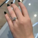 1.40 Ct Total Weight Cluster Lab Grown Diamond Ring, Marquise Cut