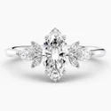 1.40 Ct Total Weight Cluster Lab Grown Diamond Ring, Marquise Cut