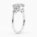 Cushion Cut Three Stone Lab Grown Diamond Ring, Modern Style