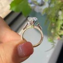 1.50 Ct Petite Trilogy LGD Ring, Minimalist Design, Yellow Gold