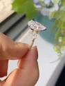 1.50 Ct Petite Trilogy LGD Ring, Minimalist Design, Yellow Gold