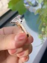1.50 Ct Petite Trilogy LGD Ring, Minimalist Design, Yellow Gold