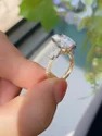 1.50 Ct Petite Trilogy LGD Ring, Minimalist Design, Yellow Gold