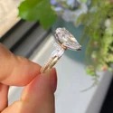 1.50 Ct Petite Trilogy LGD Ring, Minimalist Design, Yellow Gold