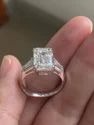 13 Ct Emerald Cut Lab Grown Diamond Ring, Bezel Set