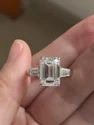 13 Ct Emerald Cut Lab Grown Diamond Ring, Bezel Set