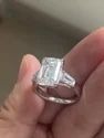 13 Ct Emerald Cut Lab Grown Diamond Ring, Bezel Set