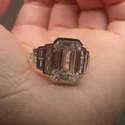 10 Carat Emerald Cut CVD Solitaire Ring, Step Cut, Platinum