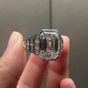 10 Carat Emerald Cut CVD Solitaire Ring, Step Cut, Platinum