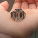 10 Carat Emerald Cut CVD Solitaire Ring, Step Cut, Platinum
