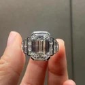 10 Carat Emerald Cut CVD Solitaire Ring, Step Cut, Platinum