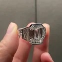 10 Carat Emerald Cut CVD Solitaire Ring, Step Cut, Platinum
