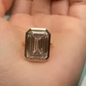 13 Ct Emerald Cut Lab Grown Diamond Ring, Bezel Set