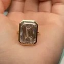 13 Ct Emerald Cut Lab Grown Diamond Ring, Bezel Set