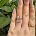 6 Ct Emerald Cut Lab Grown Diamond Ring, Bezel Set