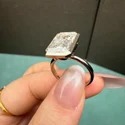 6 Ct Emerald Cut Lab Grown Diamond Ring, Bezel Set