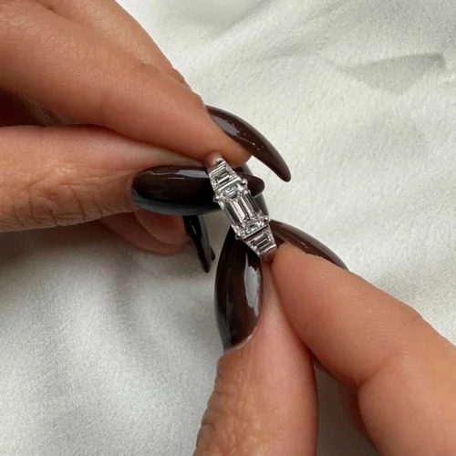 1.50 Carat East West Solitaire Lab Grown Diamond Ring, VS1 Clarity