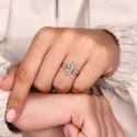 Marquise Cut Three Stone Lab Grown Diamond Ring, Modern Style