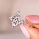 Marquise Cut Three Stone Lab Grown Diamond Ring, Modern Style