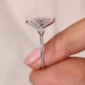 Marquise Cut Three Stone Lab Grown Diamond Ring, Modern Style