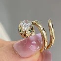 3 Ct Marquise Lab Grown Diamond Promise Ring, Yellow Gold