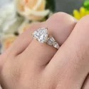 3 Ct Oval Cut Lab Grown Diamond Ring, Statement Piece