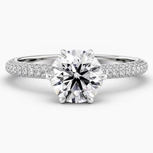 1.50 Carat Round Solitaire LGD Ring, 6-Prong Setting, Platinum