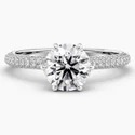1.50 Carat Round Solitaire LGD Ring, 6-Prong Setting, Platinum