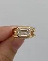 2.50 Ct Emerald Cut Lab Grown Diamond Low Profile Ring