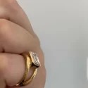 2.50 Ct Emerald Cut Lab Grown Diamond Low Profile Ring